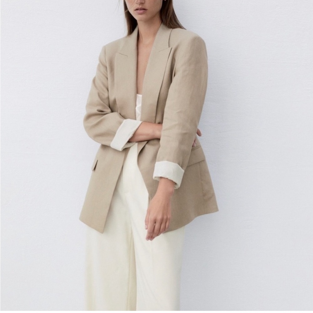 NWOT Zara Linen Blend Blazer